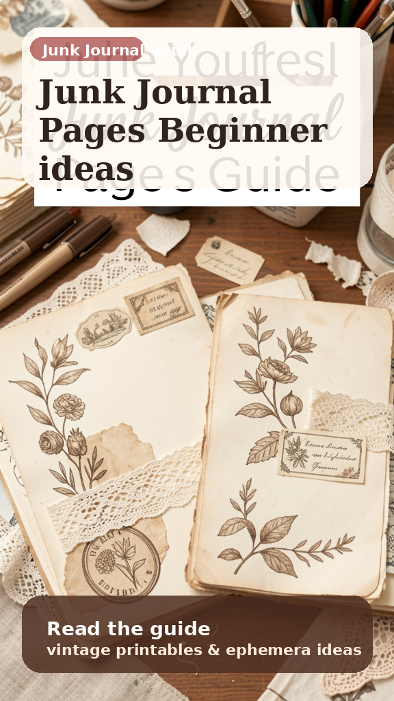 Best Junk Journal Pages for Vintage Printable Projects pin 1