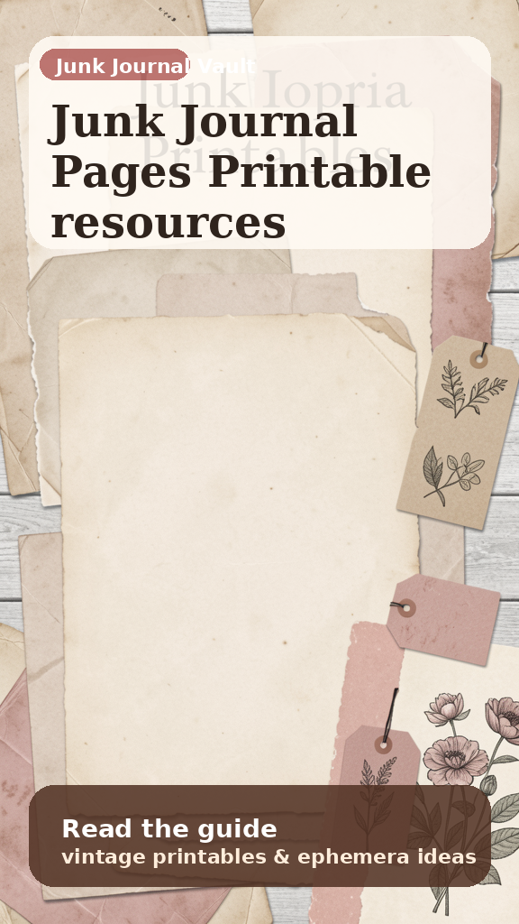 Best Junk Journal Pages for Vintage Printable Projects pin 2