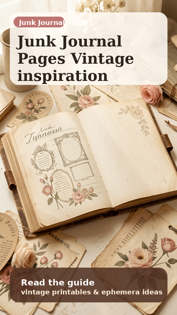 Best Junk Journal Pages for Vintage Printable Projects pin 3