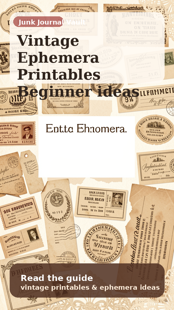 Vintage Ephemera Printables for Junk Journals pin 1