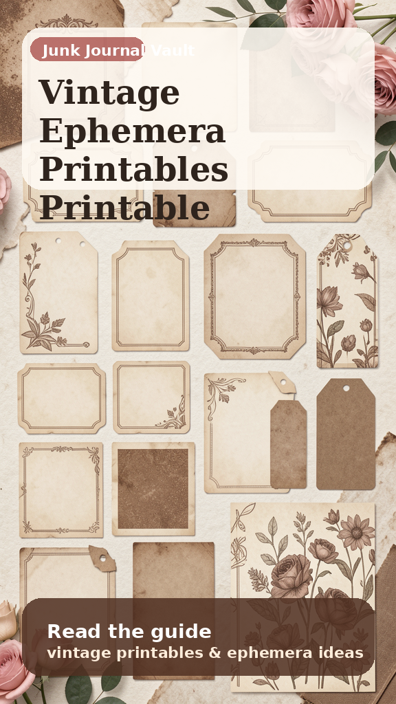 Vintage Ephemera Printables for Junk Journals pin 2