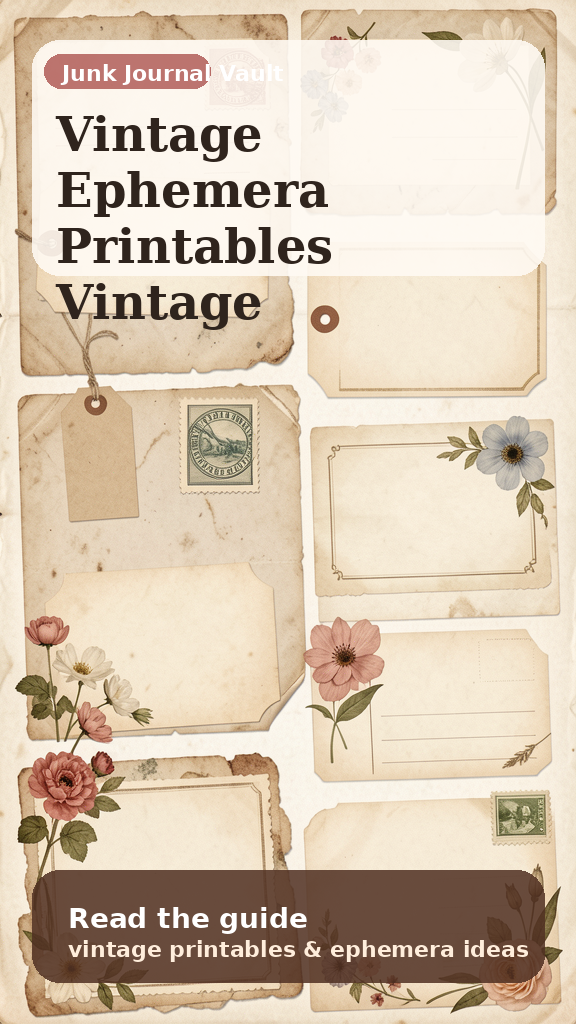Vintage Ephemera Printables for Junk Journals pin 3