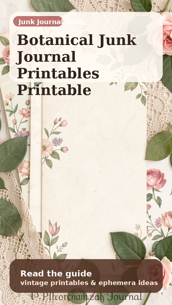 Botanical Junk Journal Printables and Floral Pages pin 2