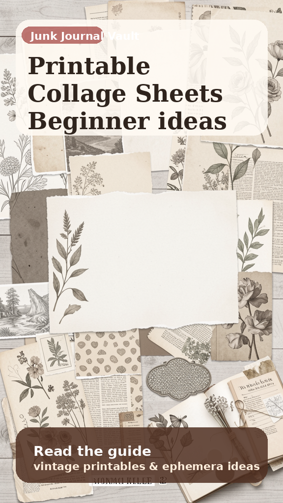 Printable Collage Sheets for Junk Journals and Scrapbooks pin 1