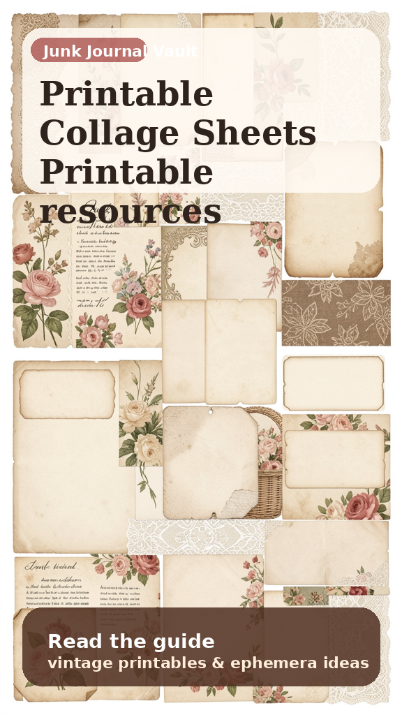 Printable Collage Sheets for Junk Journals and Scrapbooks pin 2