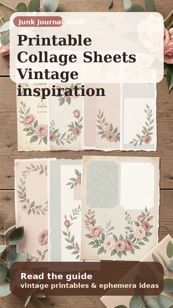 Printable Collage Sheets for Junk Journals and Scrapbooks pin 3